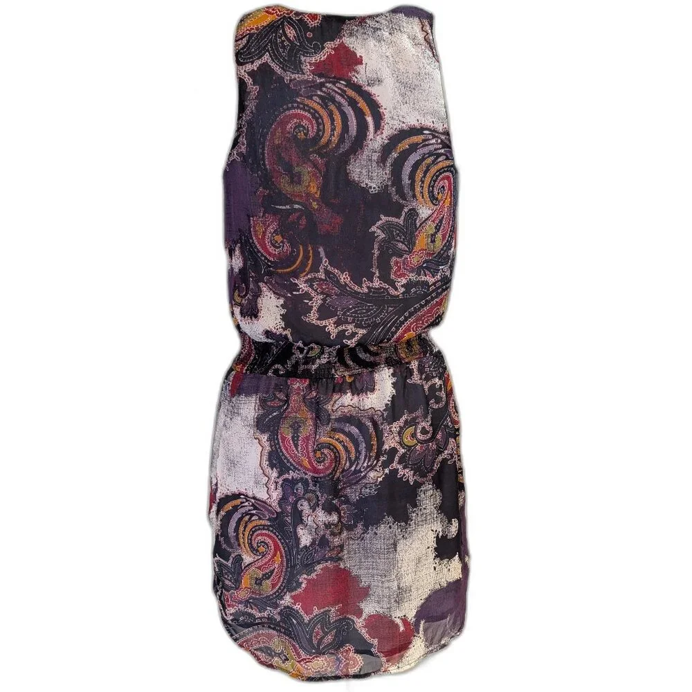 Free People | Purple Paisley "Falling For Georgette" Lace Up Mini Dress | XS - Picture 6 of 11